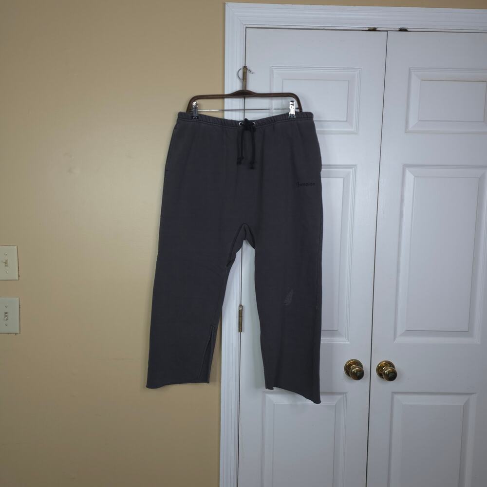 Champion Men's Reverse Weave Open Bottom Sweatpants Black Drawstring Size M